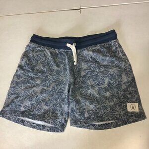Men's Chubbies Shorts Sweat Lounge Blue Floral Hawaiian Print 7" Size Small